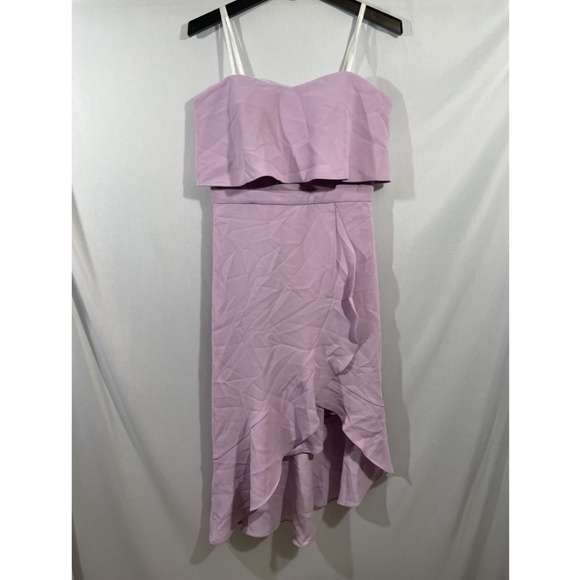 NWT $219 XSCAPE [‎ 10 ] Crepe Bustier Ruffle Skirt Dress in Lilac Purple - Picture 9 of 14